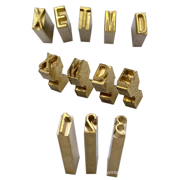 Characters fonts in brass for hot stamping type letters & numbers for DY8 HP241 HP241B MY380 coding machine